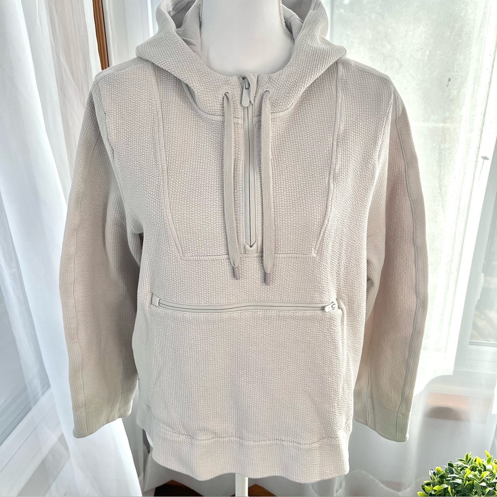 Lululemon Textured Half-Zip Hoodie Bone Size 8 - Picture 2 of 16